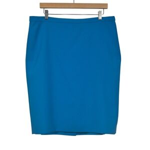 Albert Nipon Skirt Women 14 Blue Pencil Knee Length Professional Career Stretch